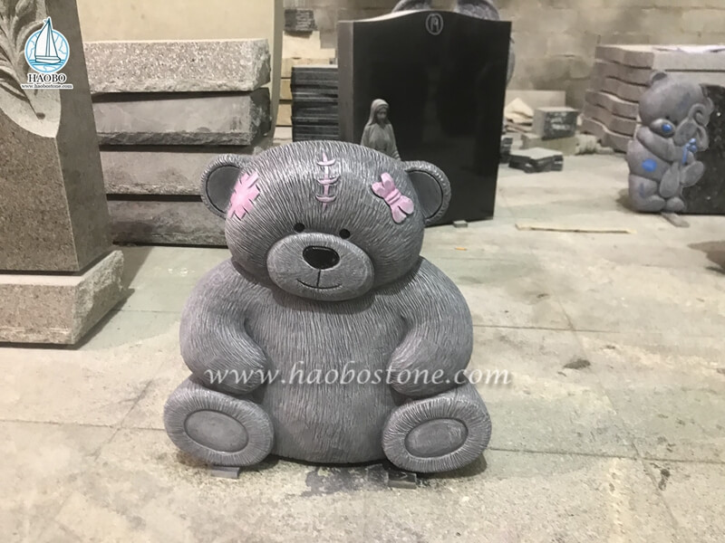 teddy bear stone carving