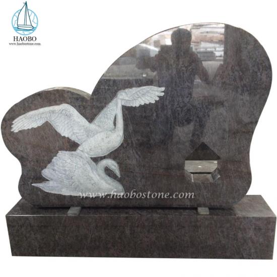 Bahama Blue Swan Carved Tombstone