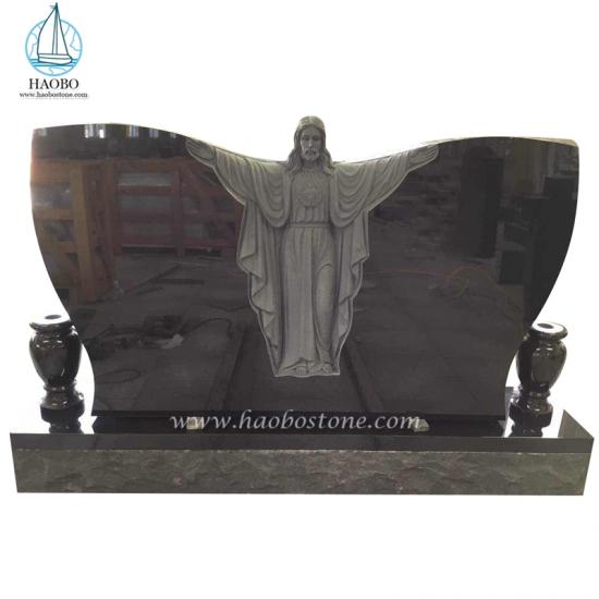 Butterfly Shaped Jesus Carved Funerary Tombstone