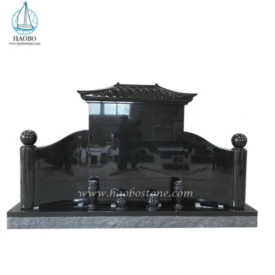 Chinese Style Roof Top Granite Tombstone