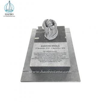 Granite Baby Angel Carved Marker Monument