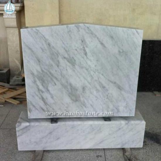  Carrara pierre funéraire en marbre blanc