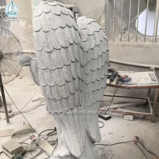 Angel de granit Holding Dove Statue