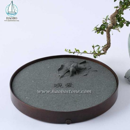 China Grey Granite Stone Tea Tray