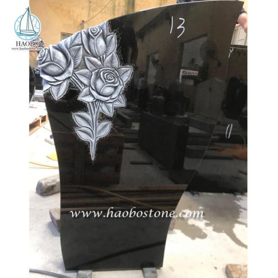Rose Carved Funeral  Headstone