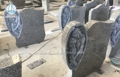 pierre tombale sculptée d'ange produite par haobo pierre industrie. 