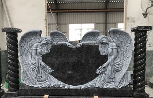 Pierre tombale commémorative à double ange produite par Haobo Stone
